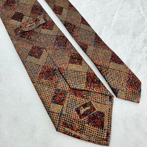 Brioni Silk Tie Mens Luxury Red Gold Floral Handmade in Italy Designer Wedding